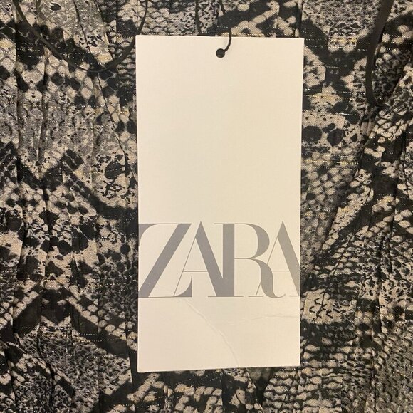 Zara Women's Printed Shirt Long Sleeves V-Neck Side Zip Closure Size XS NWT $47 - Picture 13 of 15